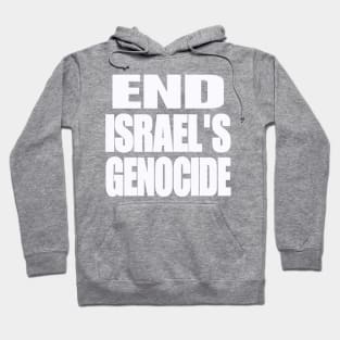 End Israel's GENOCIDE - White - Back Hoodie